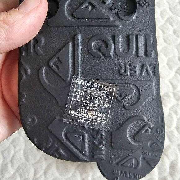 Quicksilver Flip Flops mens 6/7 sandals - Picture 4 of 5